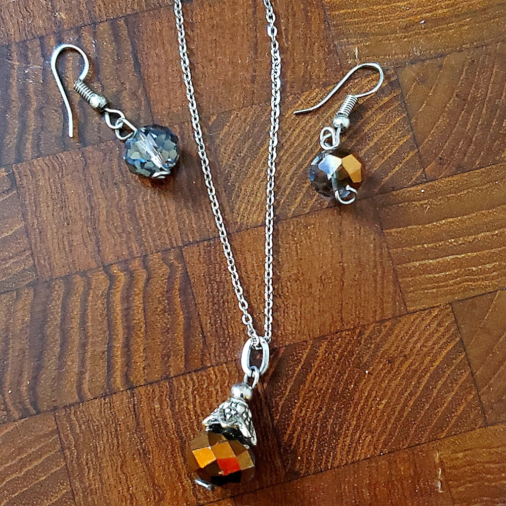 Multicolour jems - necklace and earings